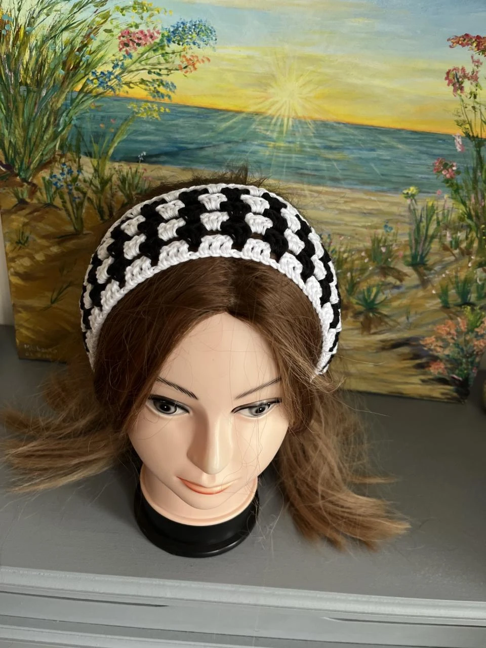 Headband Headband Stirnband Hoofdband Venda Cotton Black White One size – photo 3